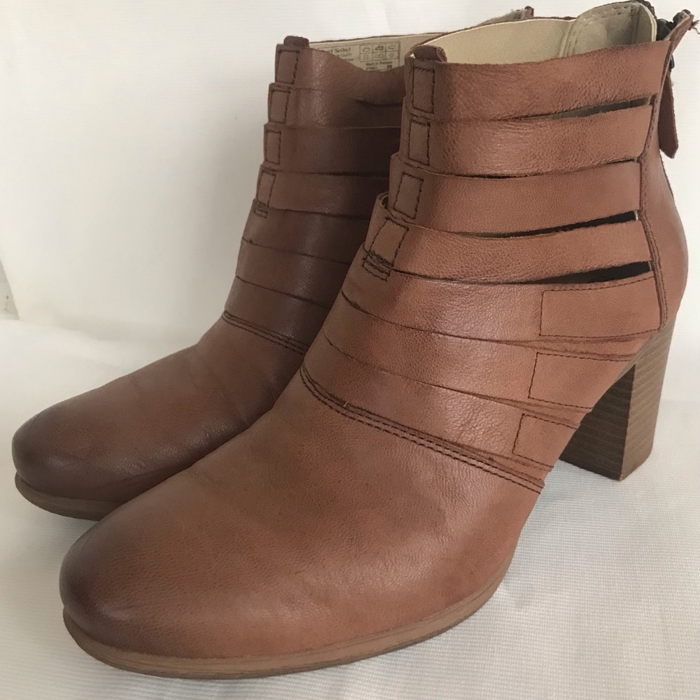 Josef Seibel Ankle Boots Brown Leather Size 38 US 8.5